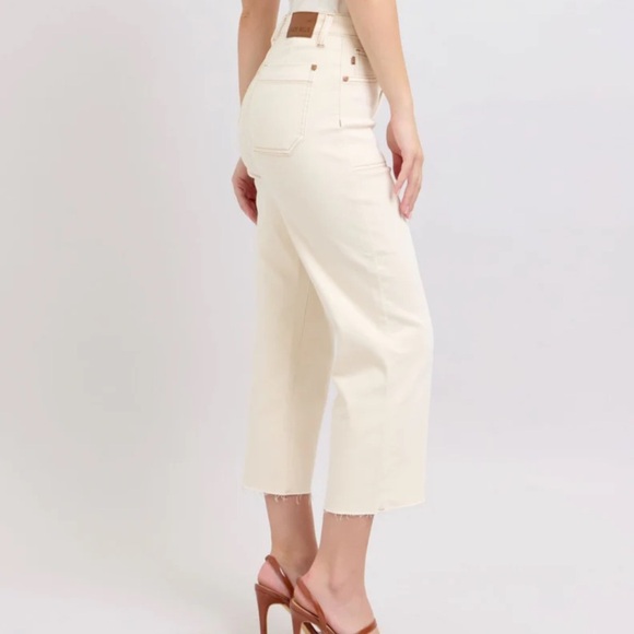 Judy Blue Ecru Hi Rise Wide Leg Straight Jean Size 20 - Picture 2 of 12